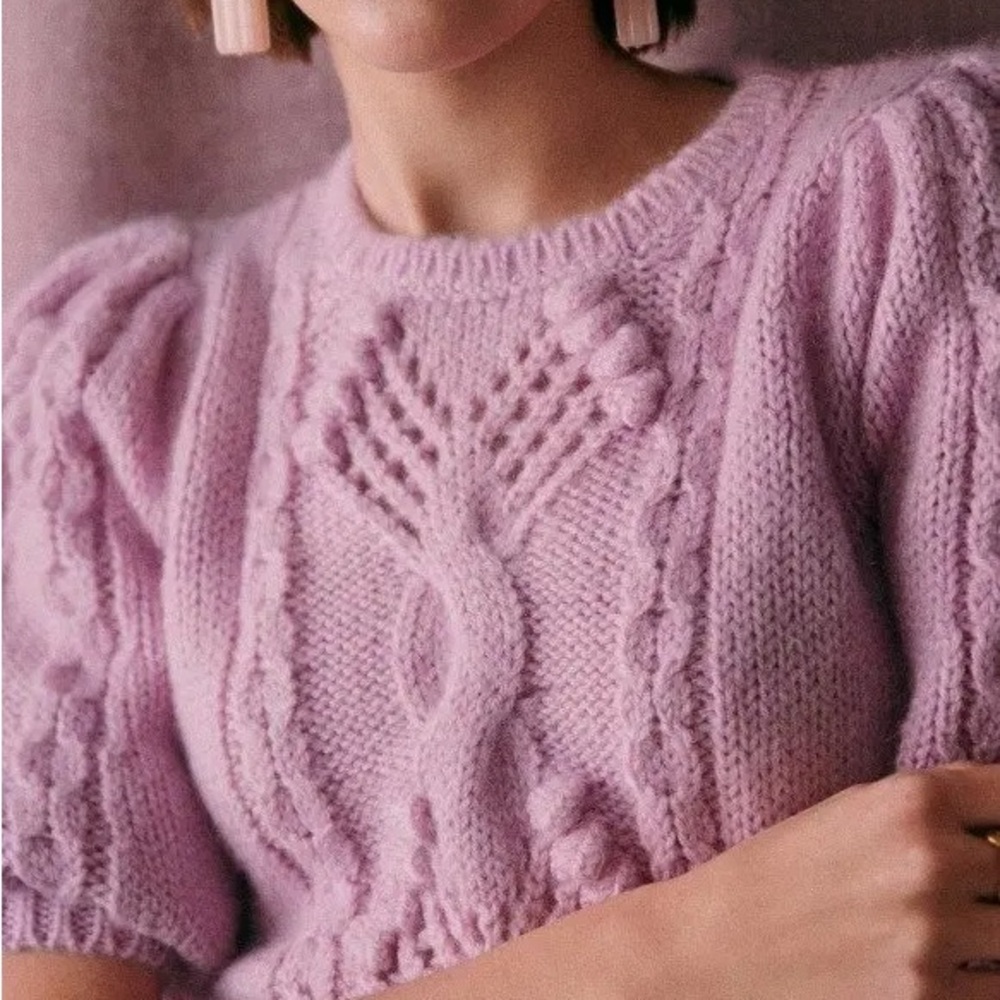 Sezane Lilac Mohair Knit Sweater